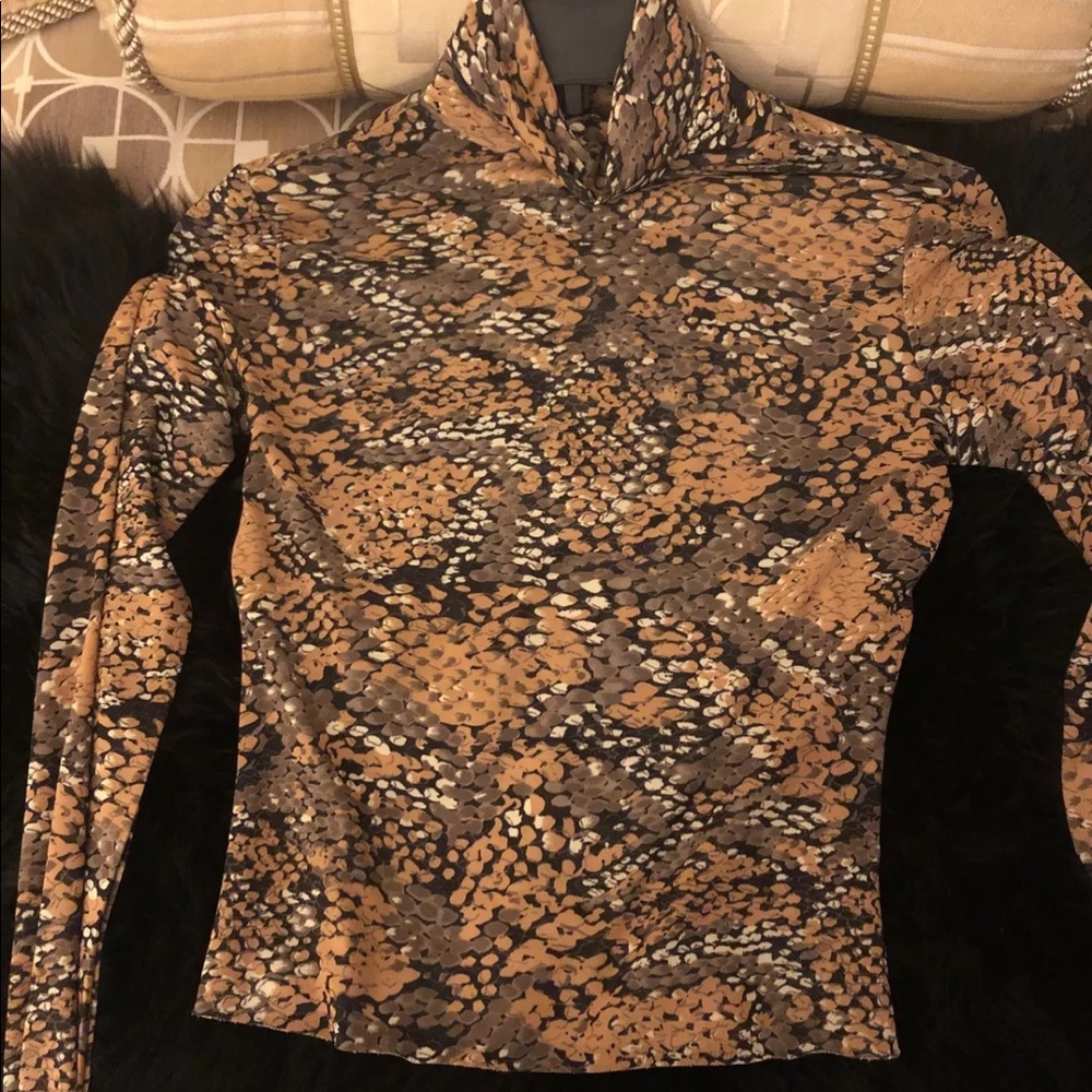 AFRM Zadie mesh top XS snakeskin print